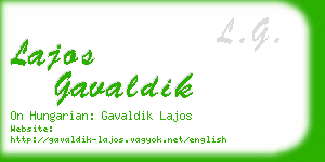lajos gavaldik business card